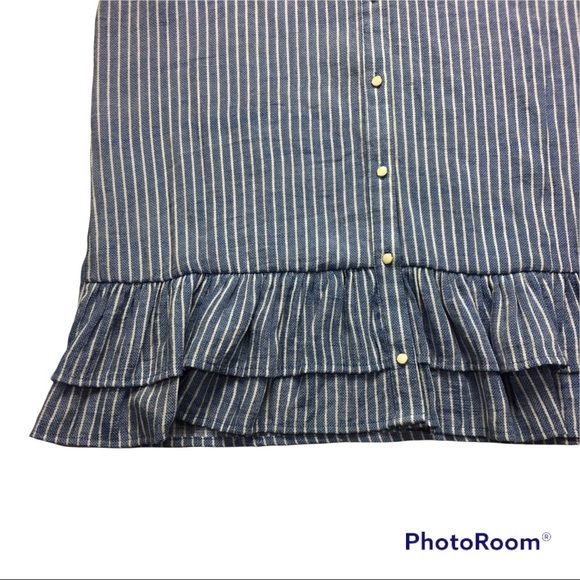 LEE STRIPED, RUFFLED BLOUSE - Picture 6 of 14